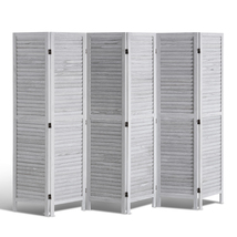 VEVOR Wood Room Divider, 6 Panel, 66.9 Inches Tall Louvered Wooden Parti... - $105.99