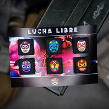 Lucha Libre Mexican Wrestling Masks Ranger Eye Patch Set PVC Rubber Morale Patch - £30.18 GBP