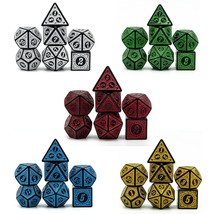 5 Sets Dice Dnd, Polyhedral Dice Set (35Pcs) With Leather Dice Bag, D&amp;D Dice Set - £22.37 GBP