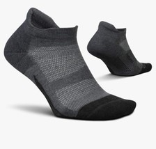 NWOT Feetures Elite Unisex Max Cushion No Show Tab Ankle Socks Grey Size M - £11.23 GBP