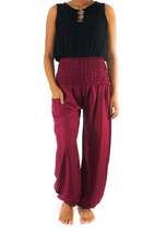 Burgundy Women Boho Pants Hippie Pants Yoga Pants Harem - £13.58 GBP