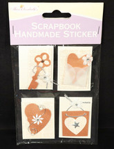 Miss Elizabeth&#39;s Handmade 3D Scrapbook Stickers Love Heart Wedding Key Brown New - £1.39 GBP