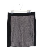 Bebe Sz 10 Black & Gray Panel Stretch Fabric Mini Skirt, Punk Edgy Rocker Career - $27.00