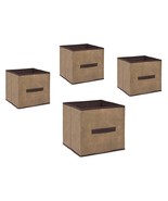 (Set of 4) Chocolate Brown Collapsible Storage Cube Bins 10.5x11x10.5&quot; B... - $39.59