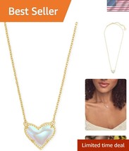 Ari Heart Iridescent Dichroic Glass Necklace - Adjustable Chain Gift-Rea... - $1,541.07 MXN