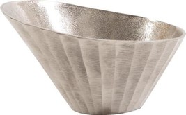 Bowl HOWARD ELLIOTT Asymmetric Raw Metallic Silver Natural Metal Chisel - £124.59 GBP