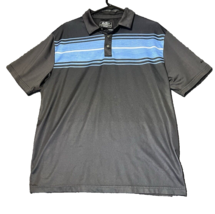 Ben Hogan Polo Shirt Grey Blue Color Block Mens Size Large Performance Golf - $13.10