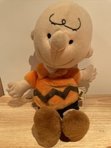 Peanuts Charlie Brown Kohls Cares 13 inch Plush Stuffed Doll HTF Orange Shirt - £10.67 GBP