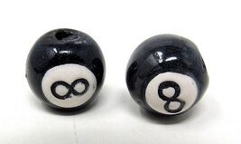 2 8 Balls Ceramic Beads Peru 1/2 inch Horizontal 2mm Hole Party US Seller - $10.88