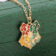 Harry Potter Magic School Badge Necklace movie jewelry - £11.96 GBP+