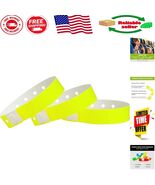 500 Neon Yellow Plastic Wristbands - Secure Snap for Events &amp; Identifica... - $109.09 CAD