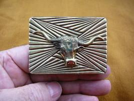 (B-steer-1) LONGHORN STEER horns BULL COW brass pin pendant BULLS - $28.97