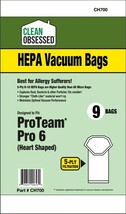 PROTEAM PRO 6, FS6 SYNTHETIC HEPA BAGS, 9/PK (HEART SHAPED) Rep&#39;l for 10... - $18.81