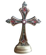 Vintage Royal Limited Enameled &amp; Jeweled 12&quot; Table Top Cross  READ - $36.87 CAD