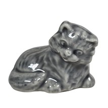 Wade Whimsies Gray Cat Figurine Vintage Miniature Collectible Ceramic En... - $12.94