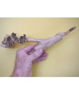 (q113-m) long jungle tree SNAKE fangs PARASITE WOOD carving FIGURINE wooden - $1,241.34 MXN