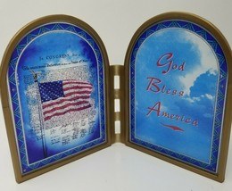 Declaration of Independence Gold Bless America Glass Table Desk Decoration - £12.10 GBP