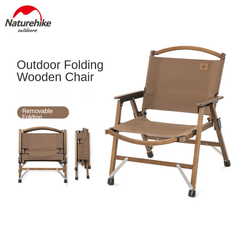 Naturehike Outdoor Solid Wood Folding Chair Portable Detachable Leisure Chair - £164.66 GBP