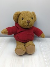Gap Factory Store plush brown teddy bear red hoodie shirt textured curly fur - $19.79