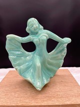 Walker Pottery Celadon Dancing Lady Figurine #900 Vintage Ceramic Blue Green - £13.89 GBP