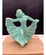 Walker Pottery Celadon Dancing Lady Figurine #900 Vintage Ceramic Blue G... - £13.90 GBP