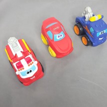 Lil Chuck &amp; Friends Toy Lot Tow Truck Fire Truck and Car 4&quot; x 3&quot; Hasbro Tonka - £9.56 GBP