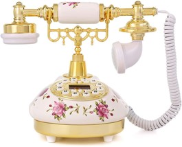 Wichemi Vintage Telephone Antique Phone Old Fashioned Push Button Dial L... - £41.69 GBP