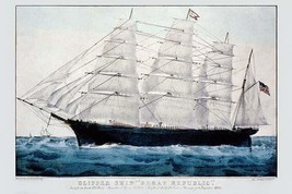 Clipper Ship &#39;Great Republic&#39; by Nathaniel Currier - Art Print - £17.17 GBP+