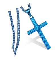 Cross Necklaces for Men, Stainless Steel American - £55.45 GBP