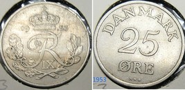 DENMARK ~ 1953 ~ 25 Ore - $2.50