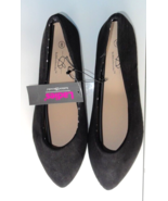 BOBBIE BROOKS BLACK SUEDE POINTED CLASSY SIMPLE FLATS SHOES WOMENS SIZE 8 - £13.37 GBP