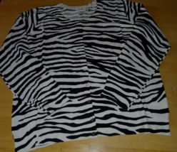 JUDY BOND LADIES BLACK/WHITE LIGHTWEIGHT LS SNAP SWEATER-L-NIP-CUTE - $14.01