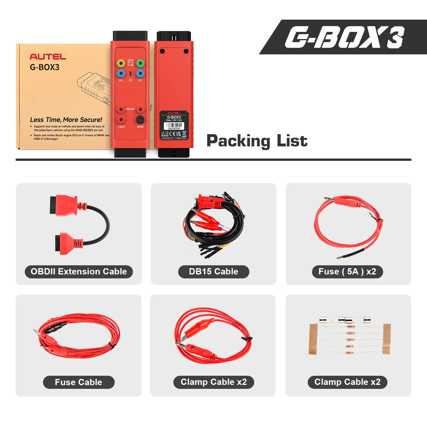 Autel G-BOX3 G-BOX2 Realizes Fast Mode Tool For Mercedes Benz DAS3 EIS/EZS All K - $395.19