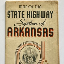 1939 Arkansas Folding Highway System Road Map Pictures Points of Interest - £101.97 GBP
