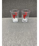 Fireball Cinnamon Whiskey Shot Plastic  Set of 2 Clear Red Fire Breathin... - $20.68 CAD