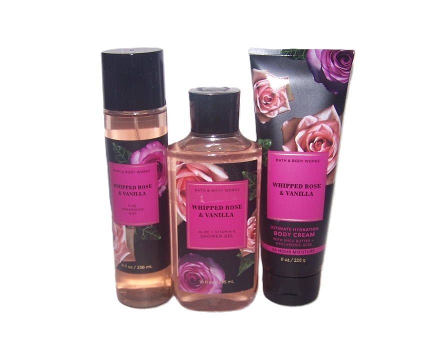 Primary image for Bath & Body Works Whipped Rose & Vanilla 3 Piece Set- Cream, Shower Gel & Mist