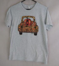 Bella+Canvas Women&#39;s T-Shirt With Happy Fall Pumpkin Truck Design Size Medium - £10.59 GBP