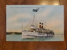 Vtg 1931 Postcard Steamer &quot;Kingston&quot; Thousand Islands,Canada Steamship, Biplane! - £3.98 GBP