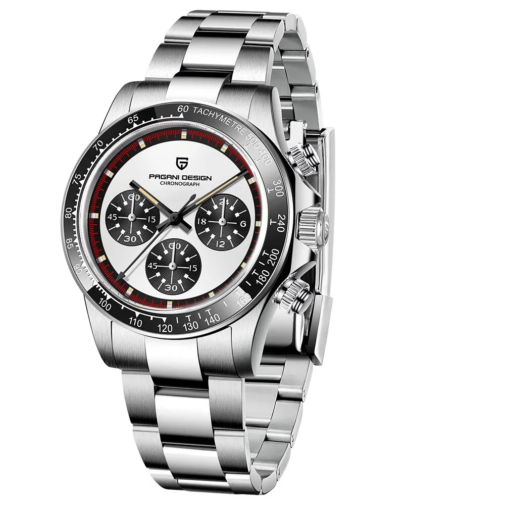 New Men Quartz Wristwatch Fashion Ceramic Bezel Chronograph Stopwatch Wa... - $288.70