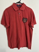 Polo Ralph Lauren Big Embroidered Eagle USA Red Polo Shirt Men’s Size Large - $39.59