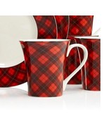 222 Fifth CHRISTMAS PLAID Red Argyle Flared Top Mug(s) NWOT DISC - $15.06 CAD