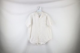Vintage 60s Streetwear Mens XL Satin Stripe Single Needle Tailoring Button Shirt - £39.74 GBP
