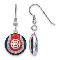 SS Chicago Cubs Domed Enameled Baseball Earrings - £91.76 GBP