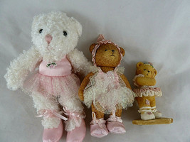 Lot o 3 Ballerina Teddy Bear Collectibles herrished teddy Gund and Russ Vintage  - £25.59 GBP