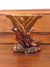 Vintage Dryden Hot Springs Arkansas Lava Brown Drip Glaze Art Nouveau Va... - $24.99