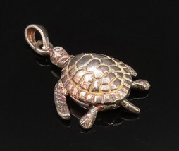 925 Sterling Silver - Vintage Sea Turtle Charm Pendant (MOVES) - PT21640 - £30.21 GBP