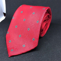 Mens Atomic Vintage Etienne Aigner 100% Silk Red MCM Necktie Geometric Pattern - £14.83 GBP
