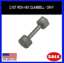 Cast Iron Training Dumbbell Strength Hand Weight Gray 10LB Dumbbell??Buy Now? - £22.93 GBP