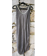Slate Grey Lagenlook Dress One Size Made in Italy Shift Tunic Sleeveless... - £20.16 GBP