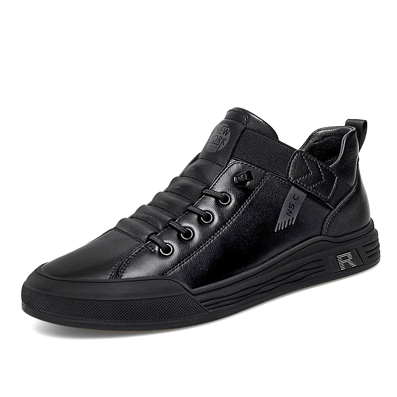 Nd mens casual shoes new genuine leather designer shoes black lace up men sneakers high thumb200
